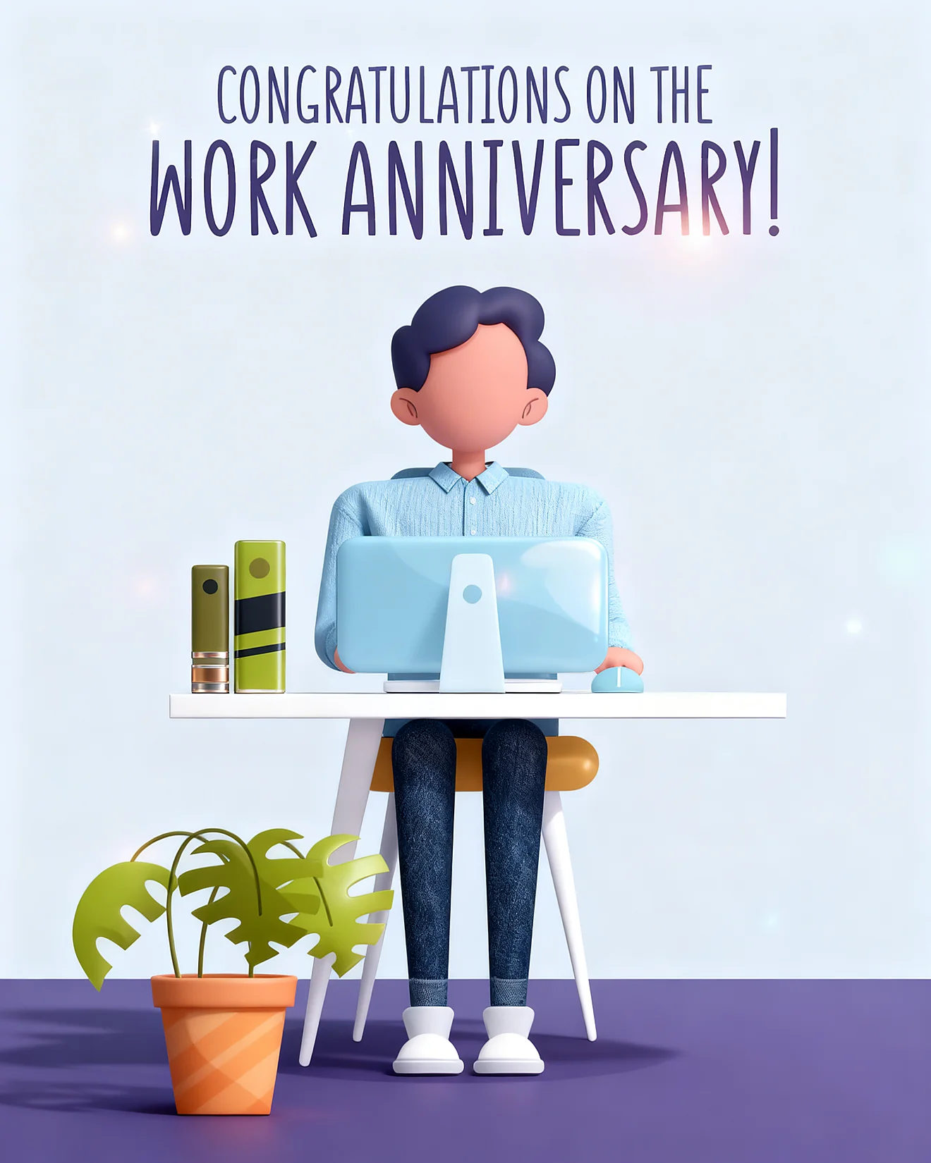 Dedicated Professional Journey virtual Work Anniversary card