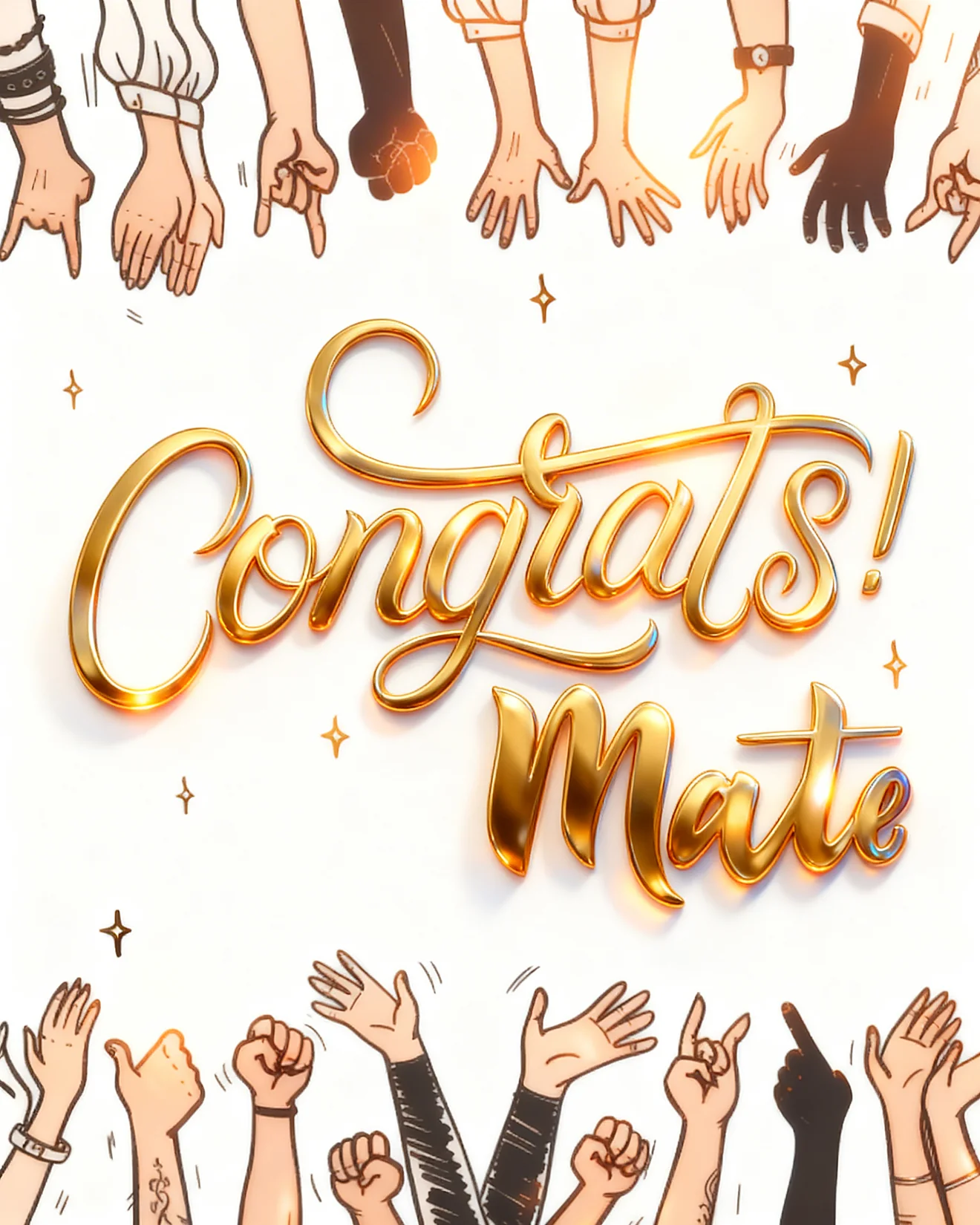 Golden Team Cheers virtual office congrats card