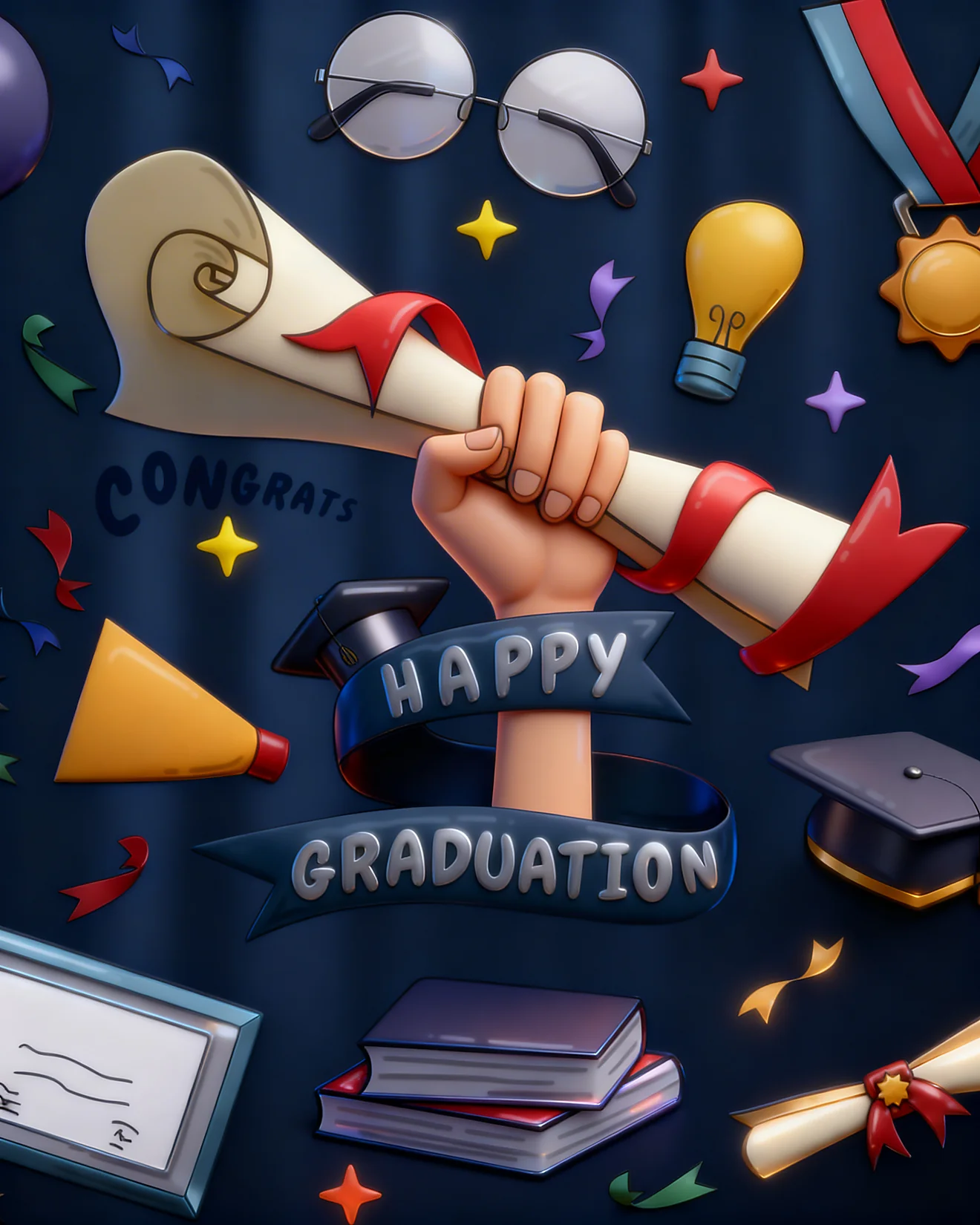 Celebratory Scholarly Achievement virtual Graduation Congratulations card