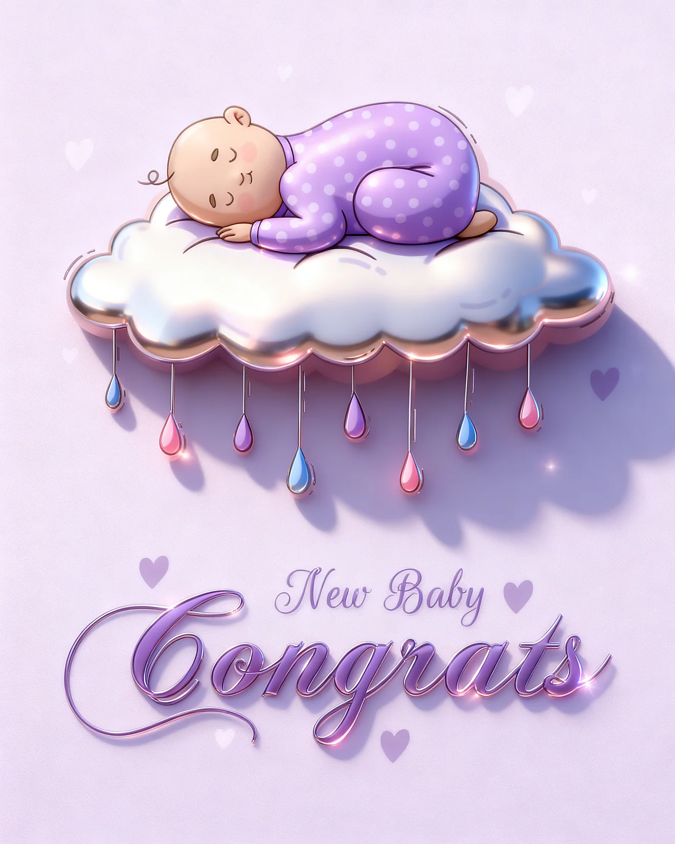 Floating Bundle Of Joy virtual Baby Shower (New Birth)  card