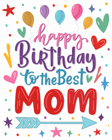Best Mom virtual Mom birthday card