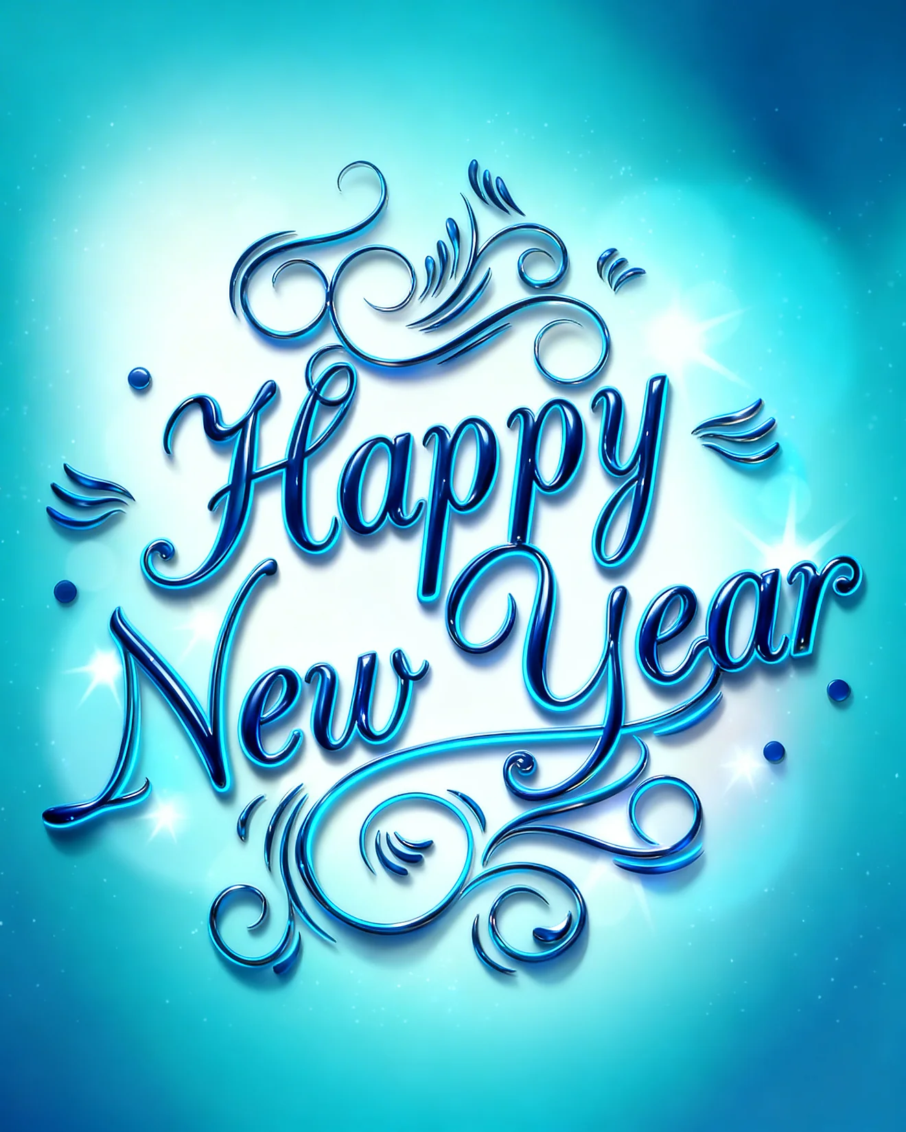 Sparkling Blue Beginnings virtual New Year card