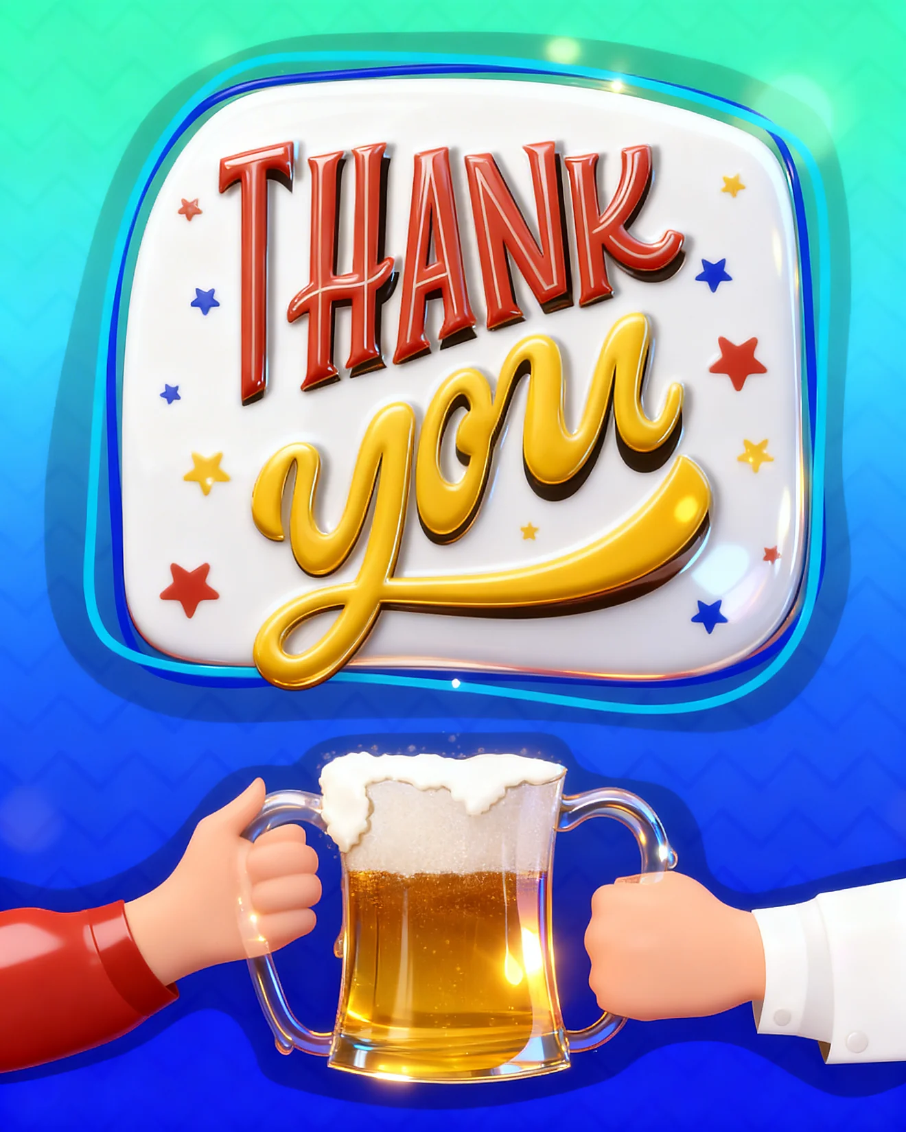 Cheers To You Thanks virtual Thank You card
