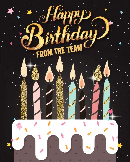 Team Candle Cake virtual Birthday card