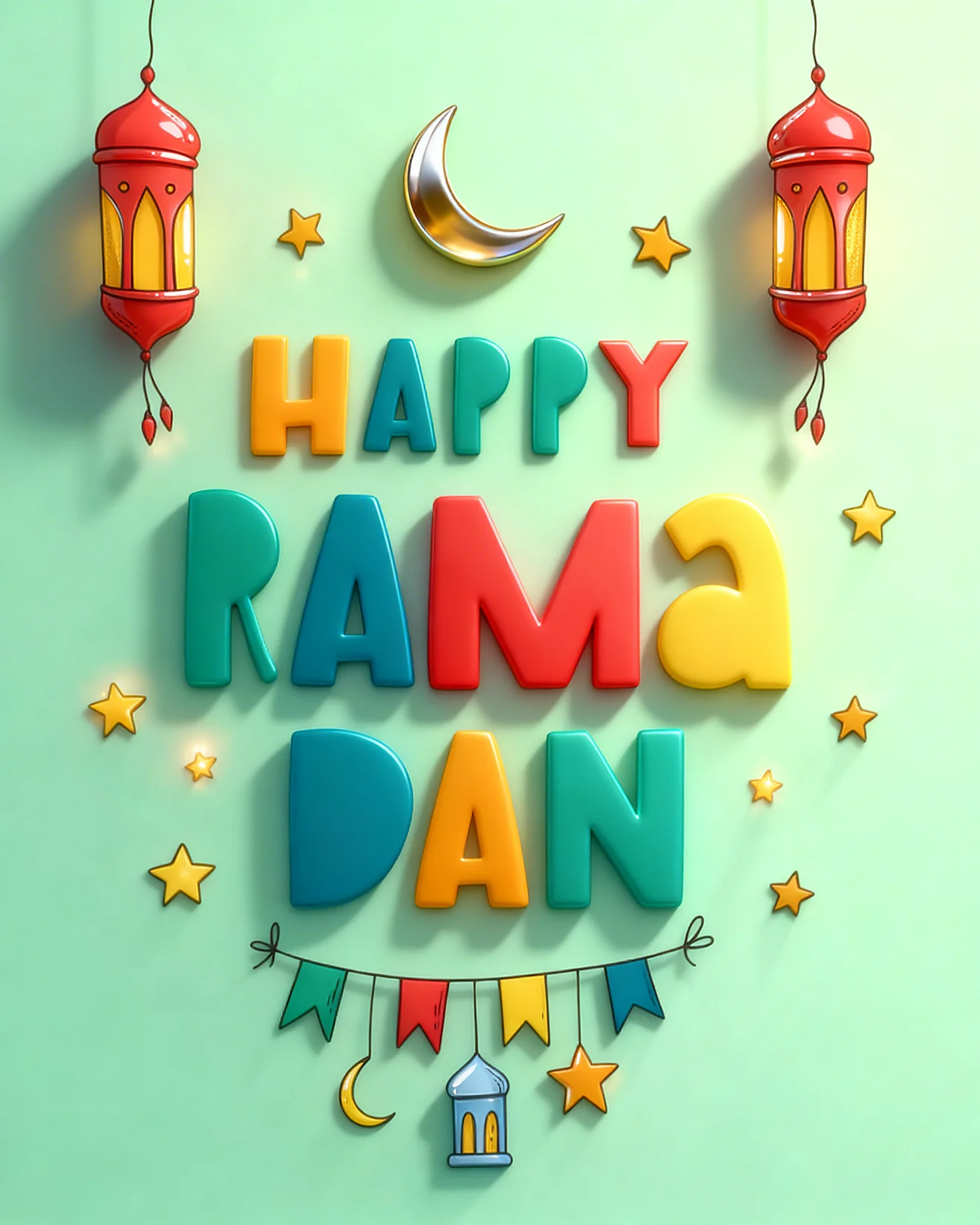 Joyful Festive Greeting virtual Ramadan card