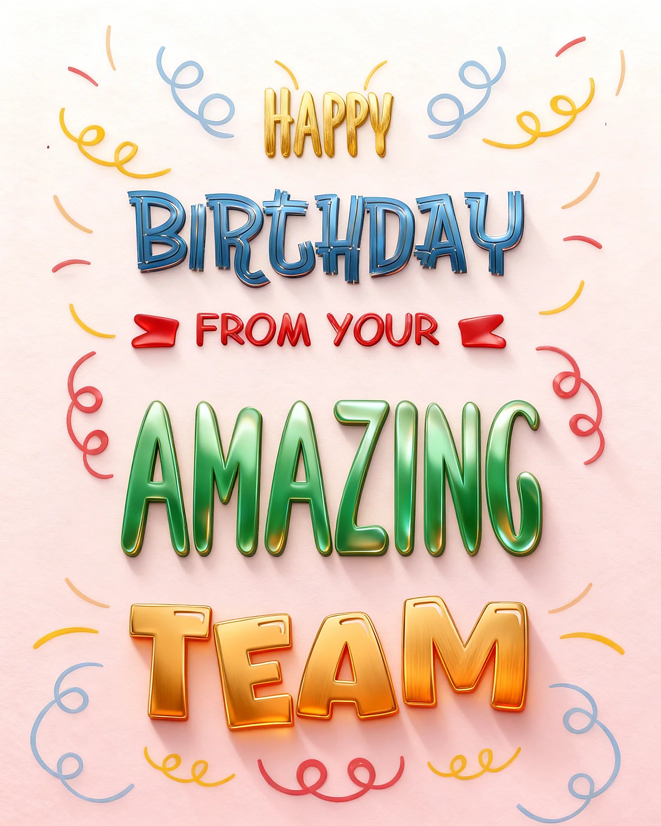 Amazing Team Celebration virtual Coworker Birthday card