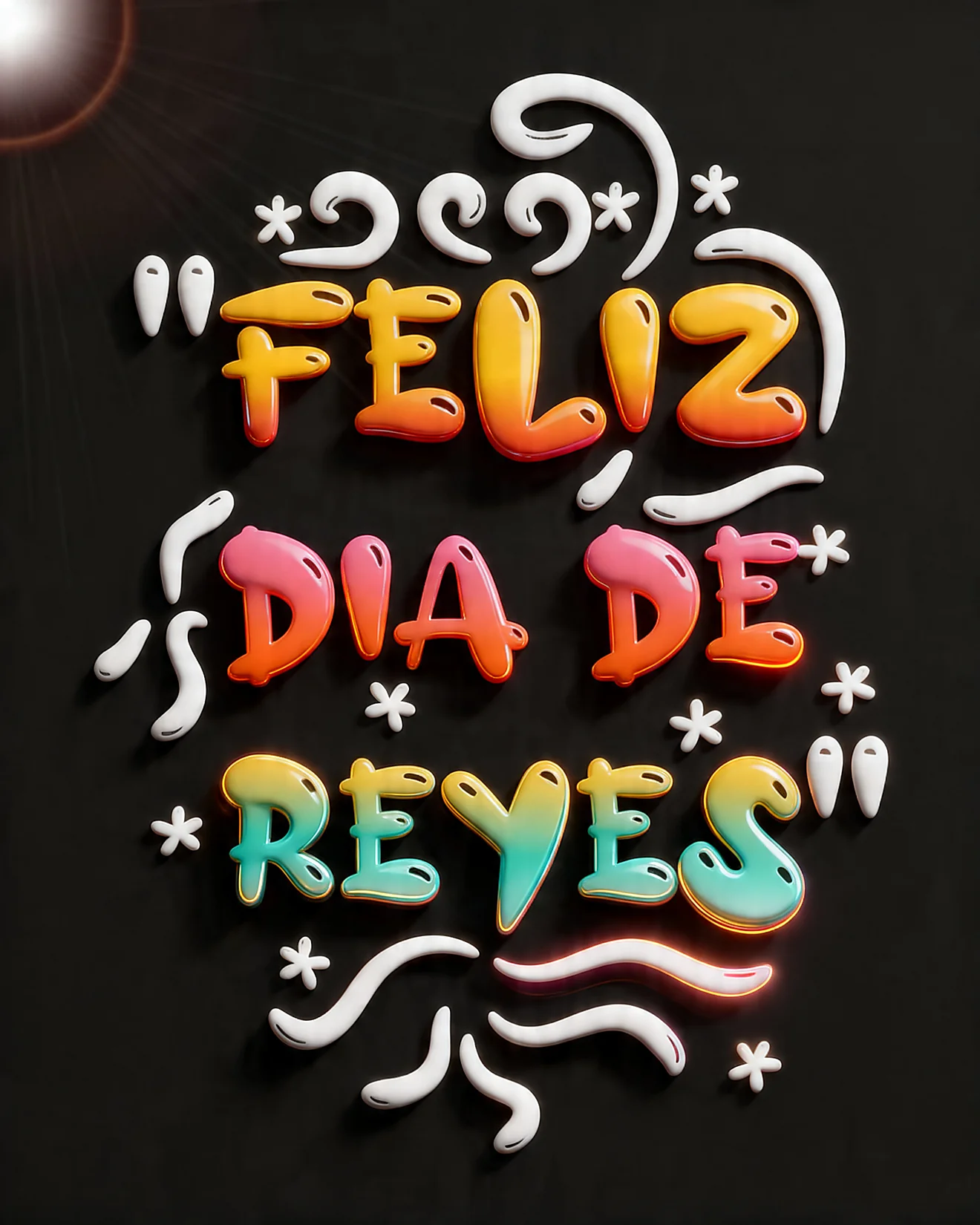 Vibrant Three Kings virtual Día de Los Reyes card