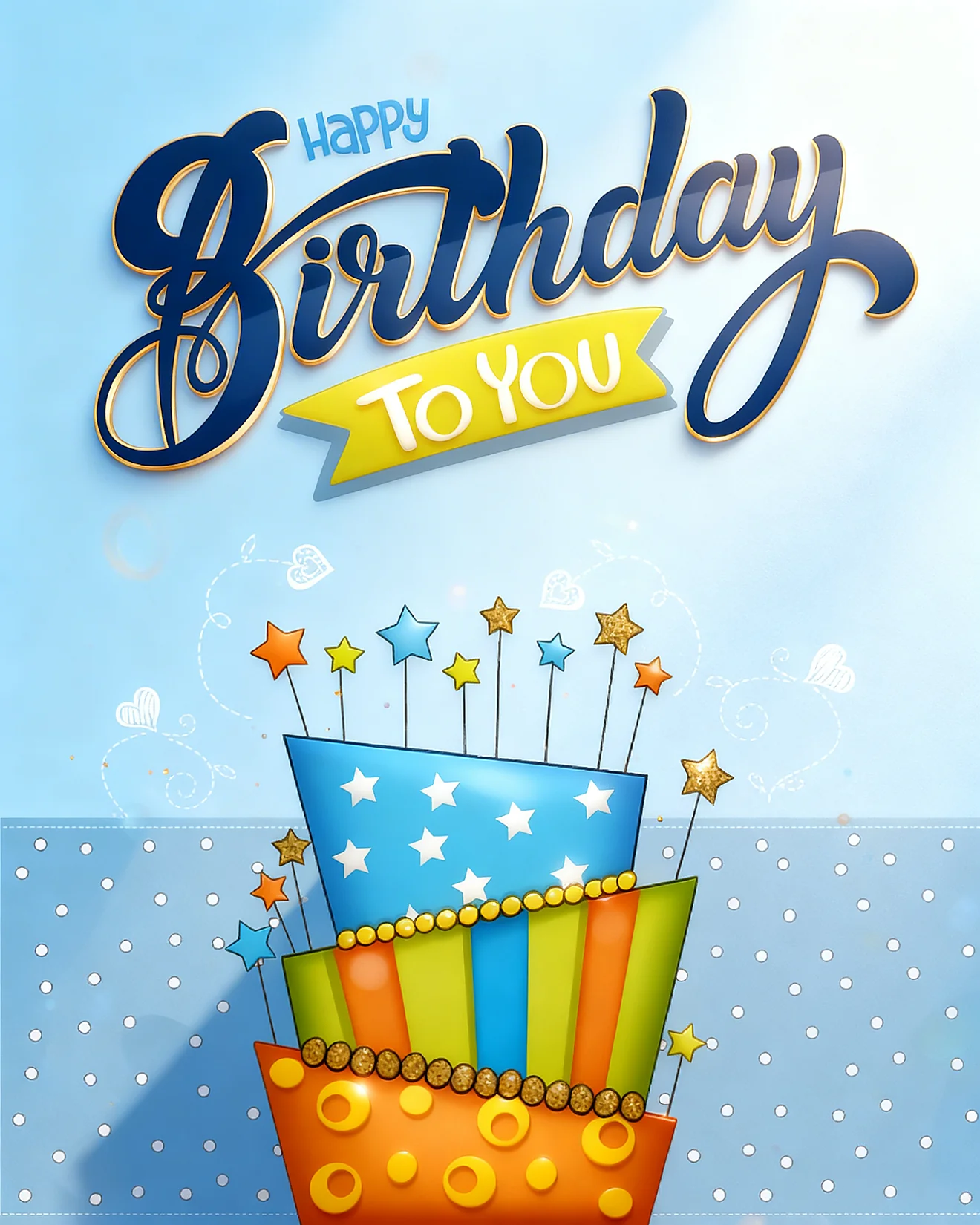 Starry Tiered Celebration virtual Birthday card