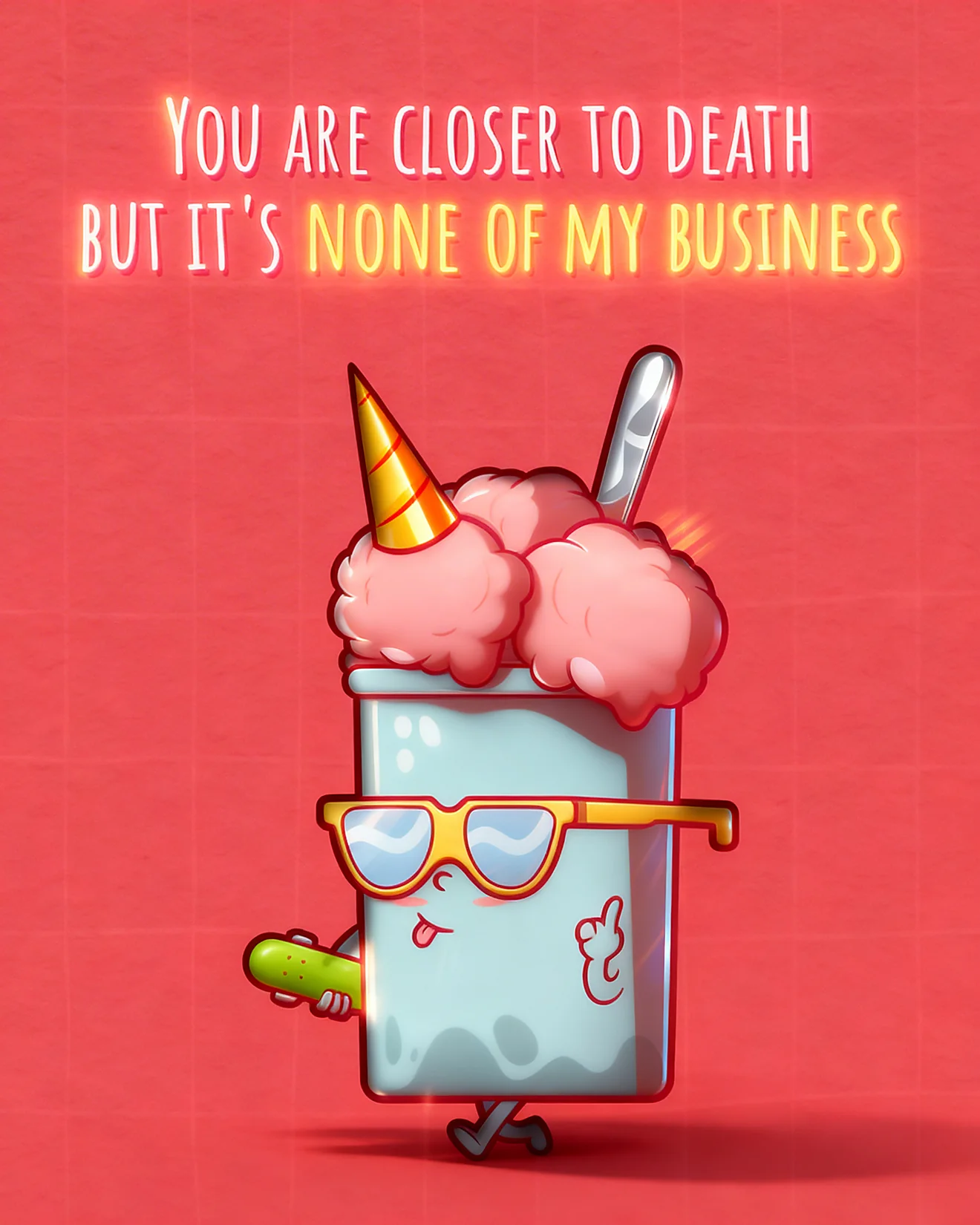 None Of My Business virtual Funny Birthday card
