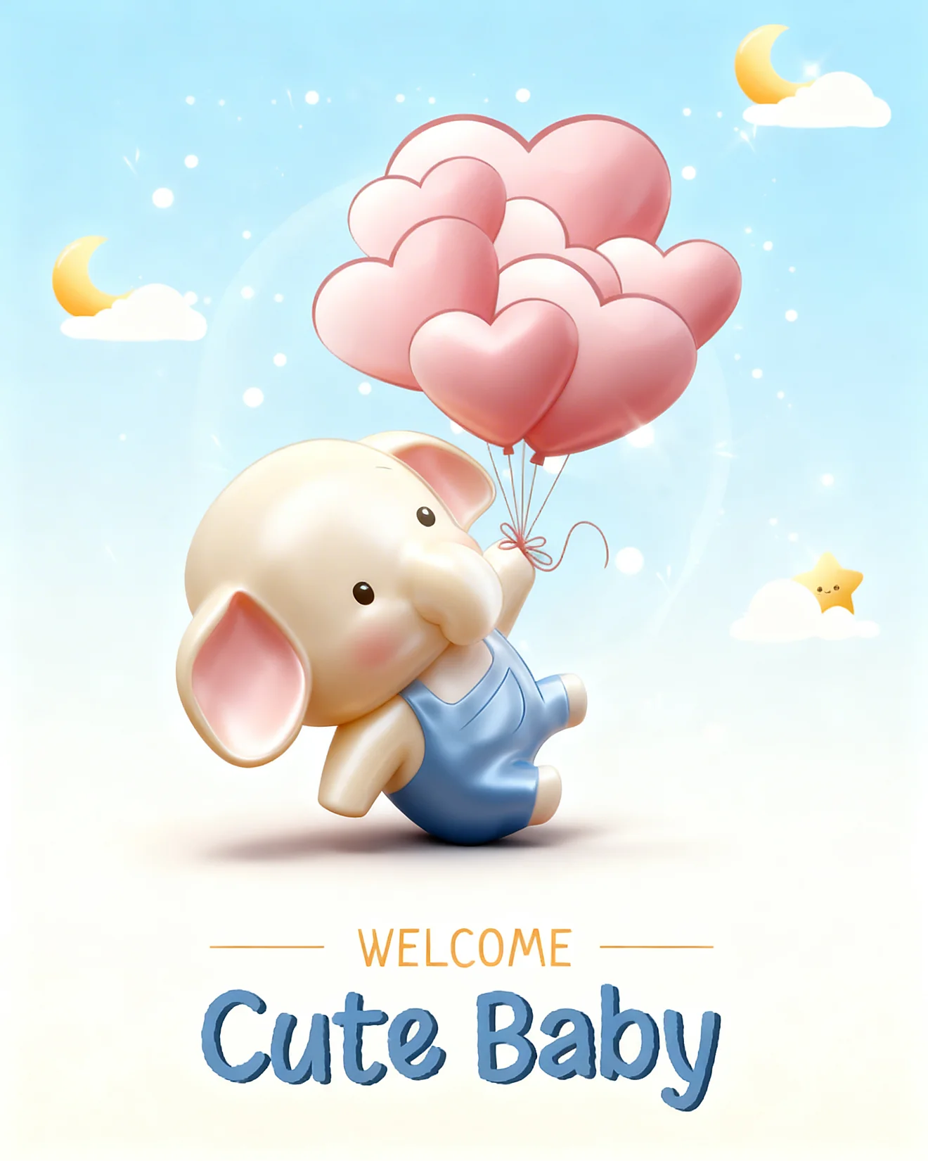 Drifting New Adventure virtual Baby Shower (New Birth)  card