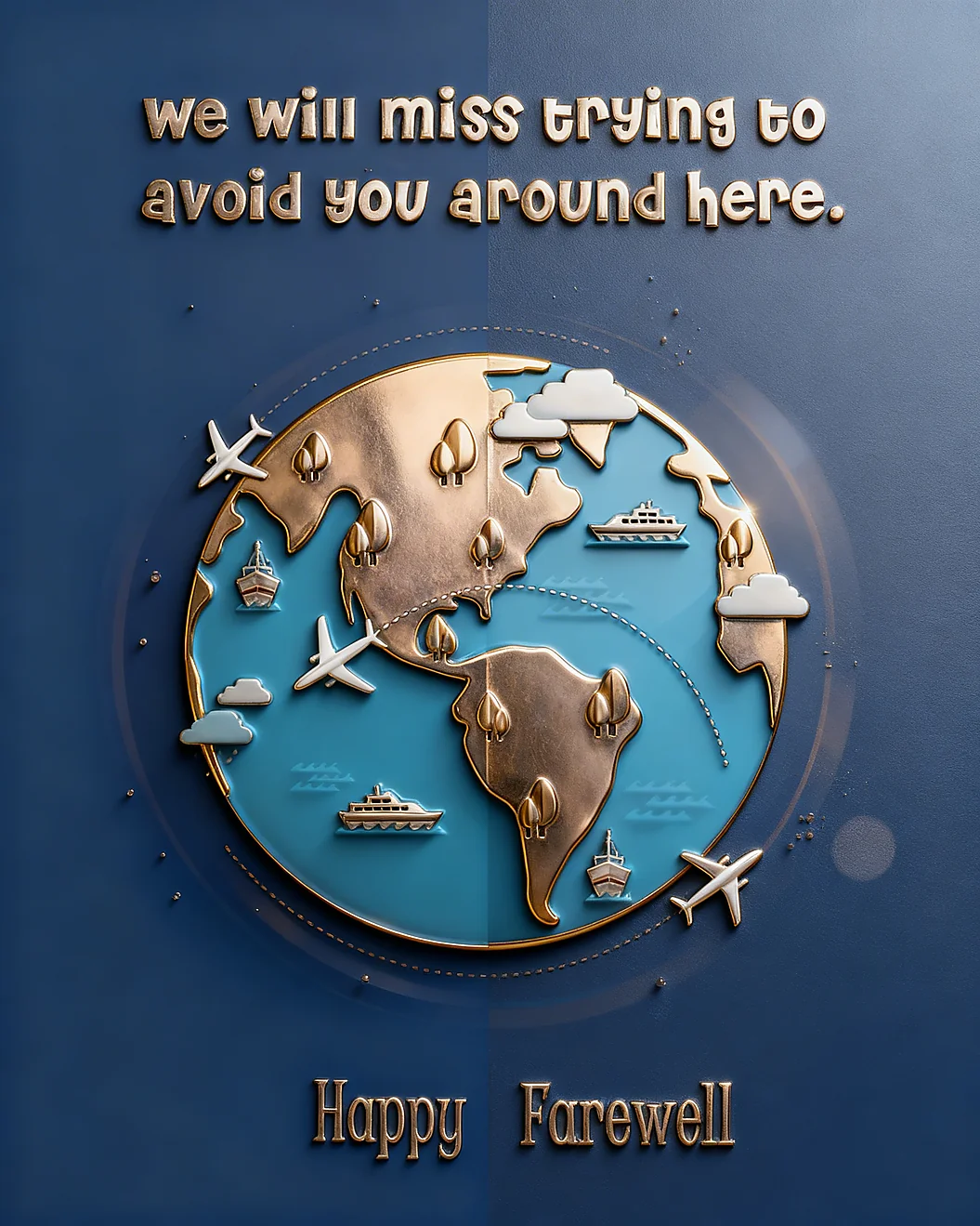 Global Farewell Humor virtual Farewell (GoodBye) card
