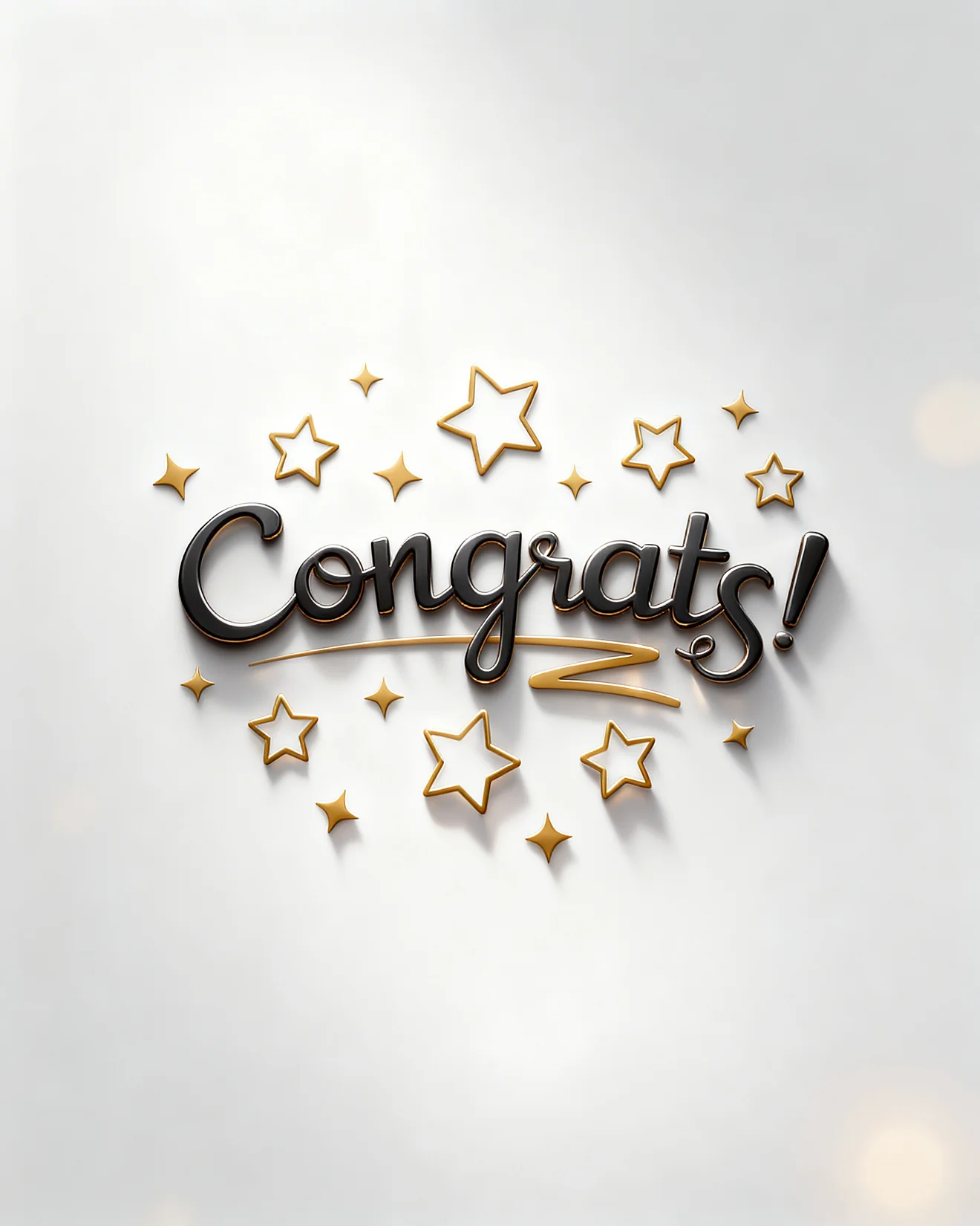 Golden Starry Smile virtual New Job Congratulations card