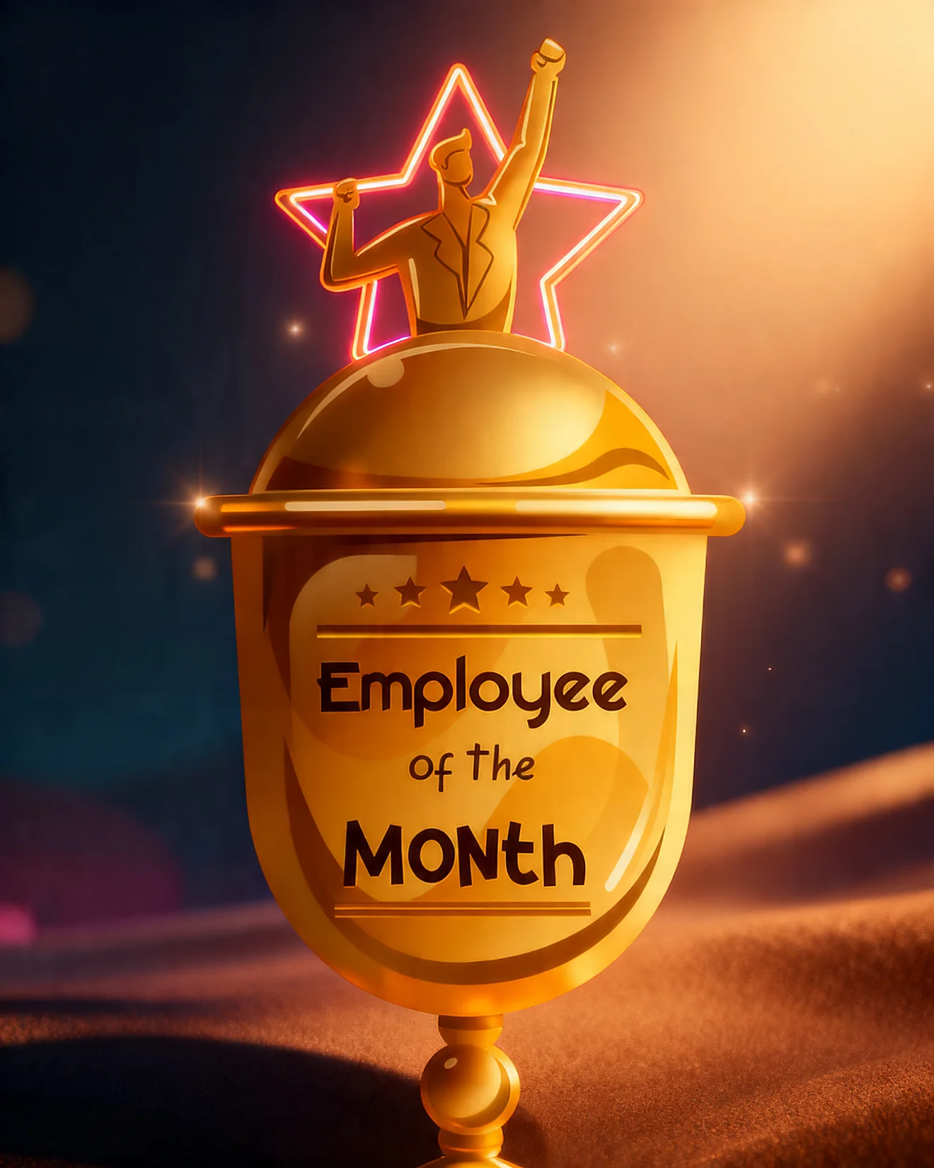 Exceptional Star Achievement virtual Employee Awards card