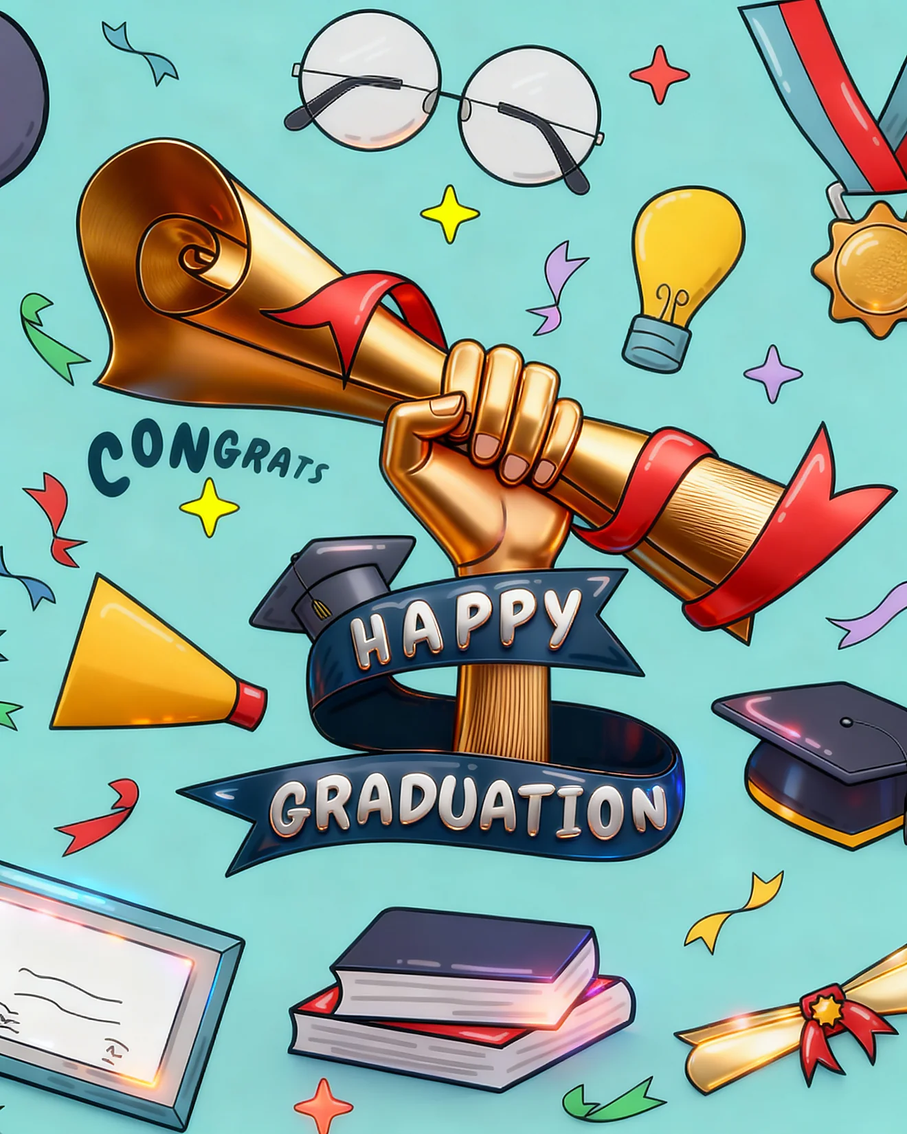 Triumph Of Knowledge virtual Graduation Congratulations card