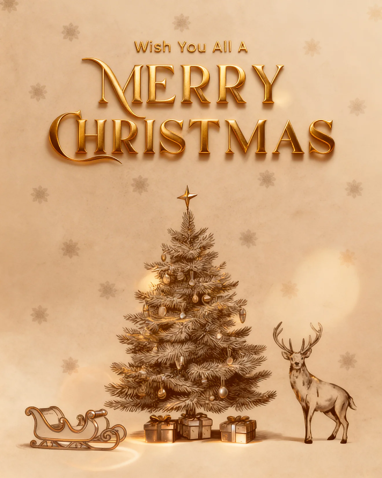 Vintage Gold Elegance virtual Christmas card