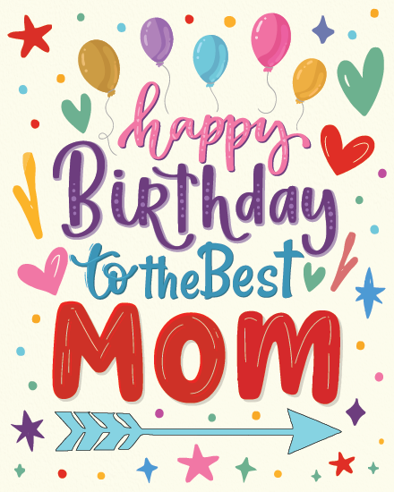 Best Mom Ever virtual Mom birthday card