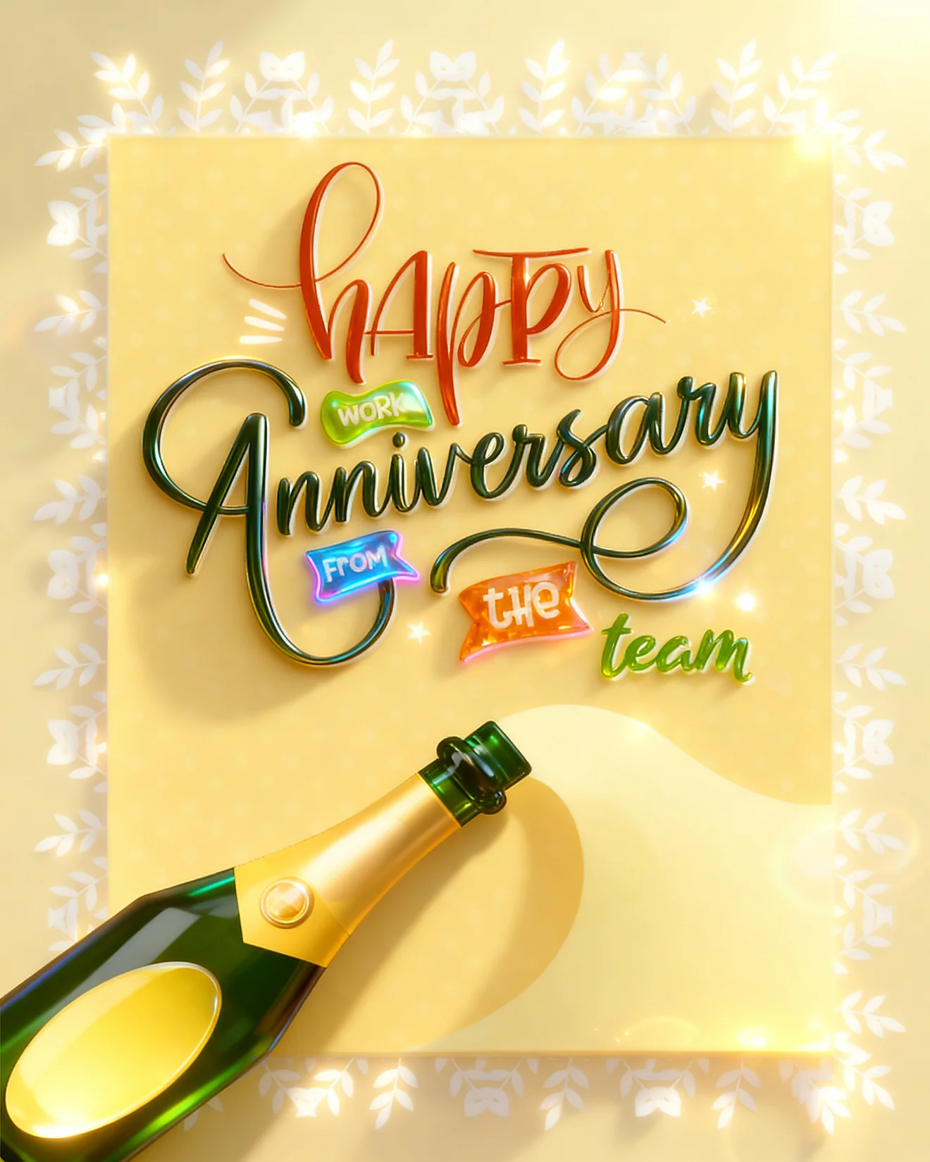 Gilded Team Celebration virtual Work Anniversary card