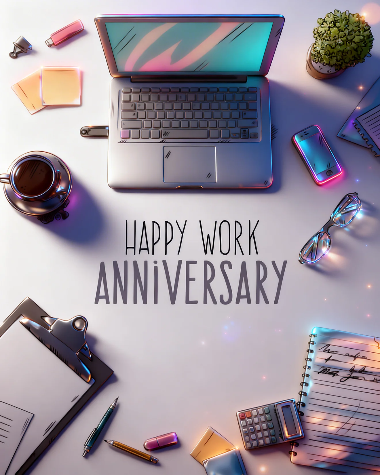 Celebrating Your Milestones virtual Work Anniversary card