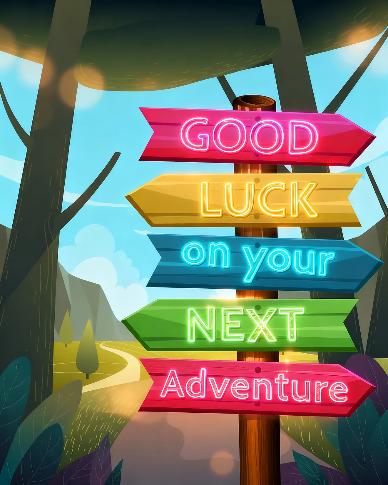 Bright Paths Ahead virtual Good Luck card