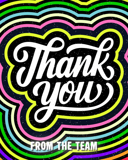Gratitude From The Team online Thank You Card