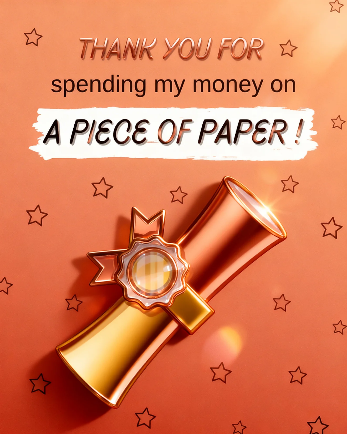 Funny Graduate Success virtual Graduation Thank You card