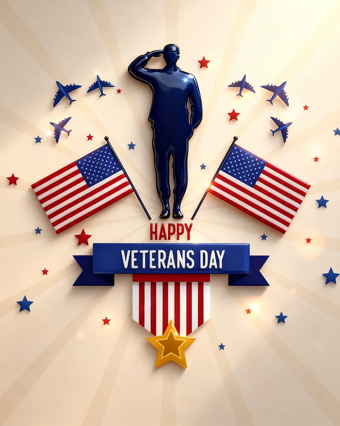 Courageous Hero Salut virtual Veterans card