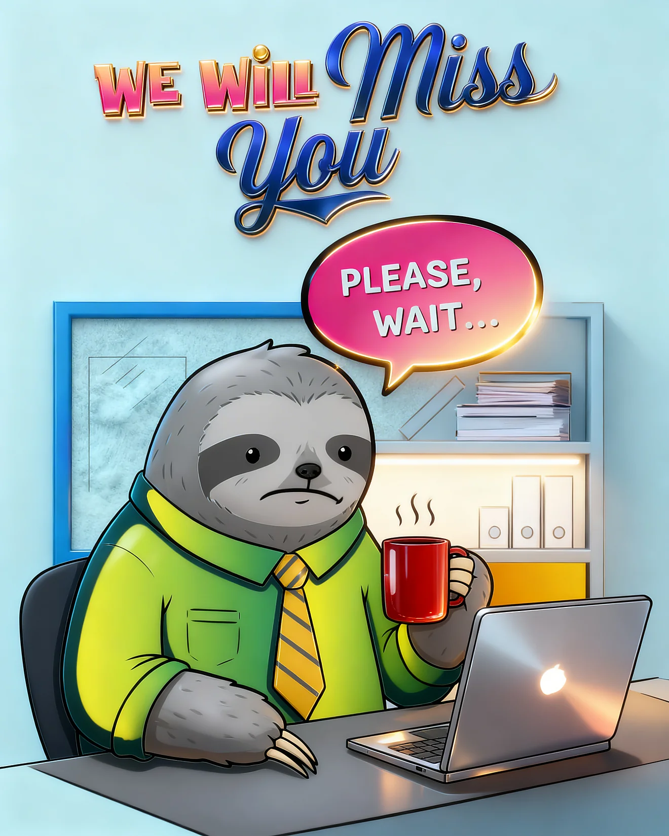 Hard Saying Farewell virtual Group Leaving card