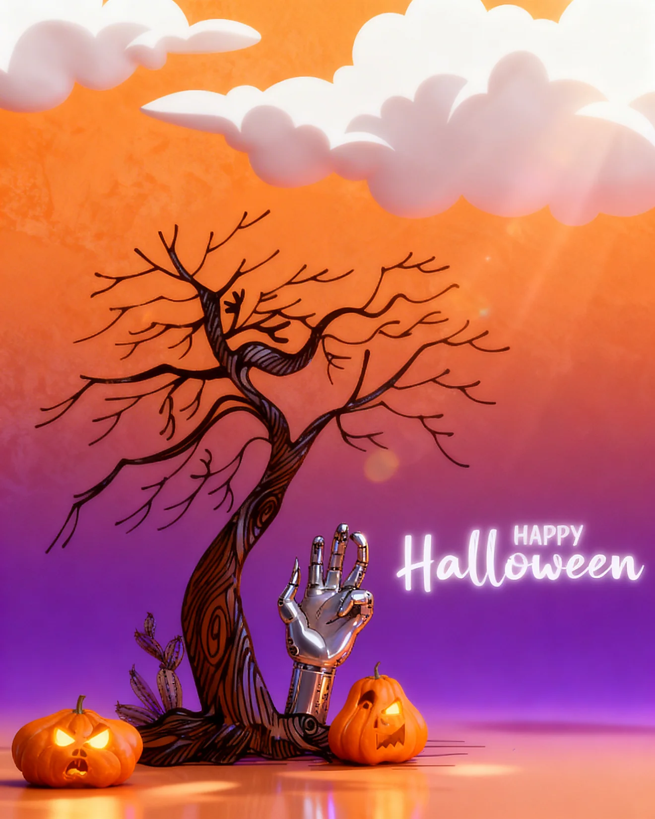 Dark Mystic Night virtual Halloween card