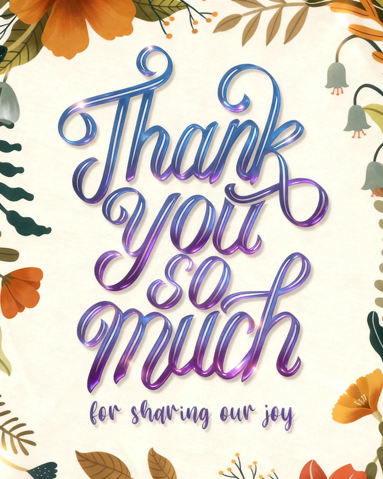 Elegant Joyful Thanks virtual Thank You card