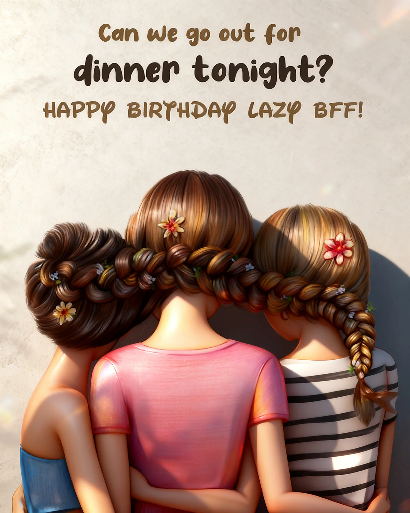 Bestie Birthday Dinner virtual Birthday For Her card
