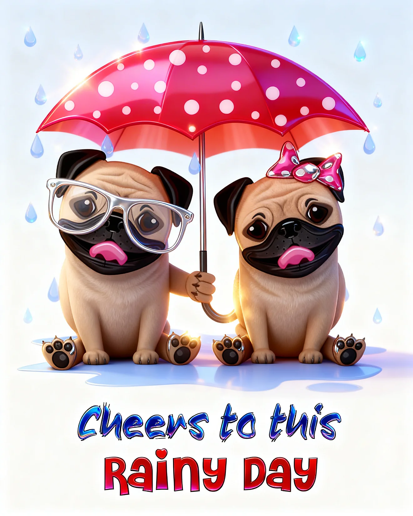 Paws Under Umbrella virtual Cheers card