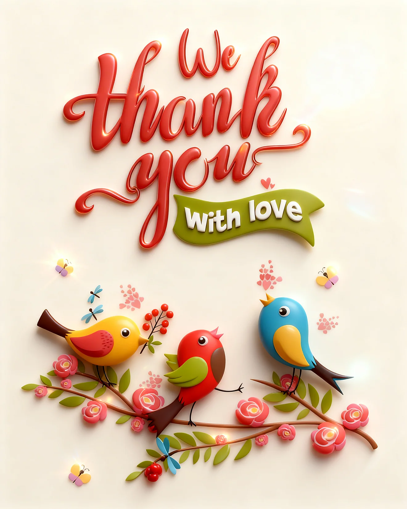 Sweet Bird Gratitude virtual Thank You card