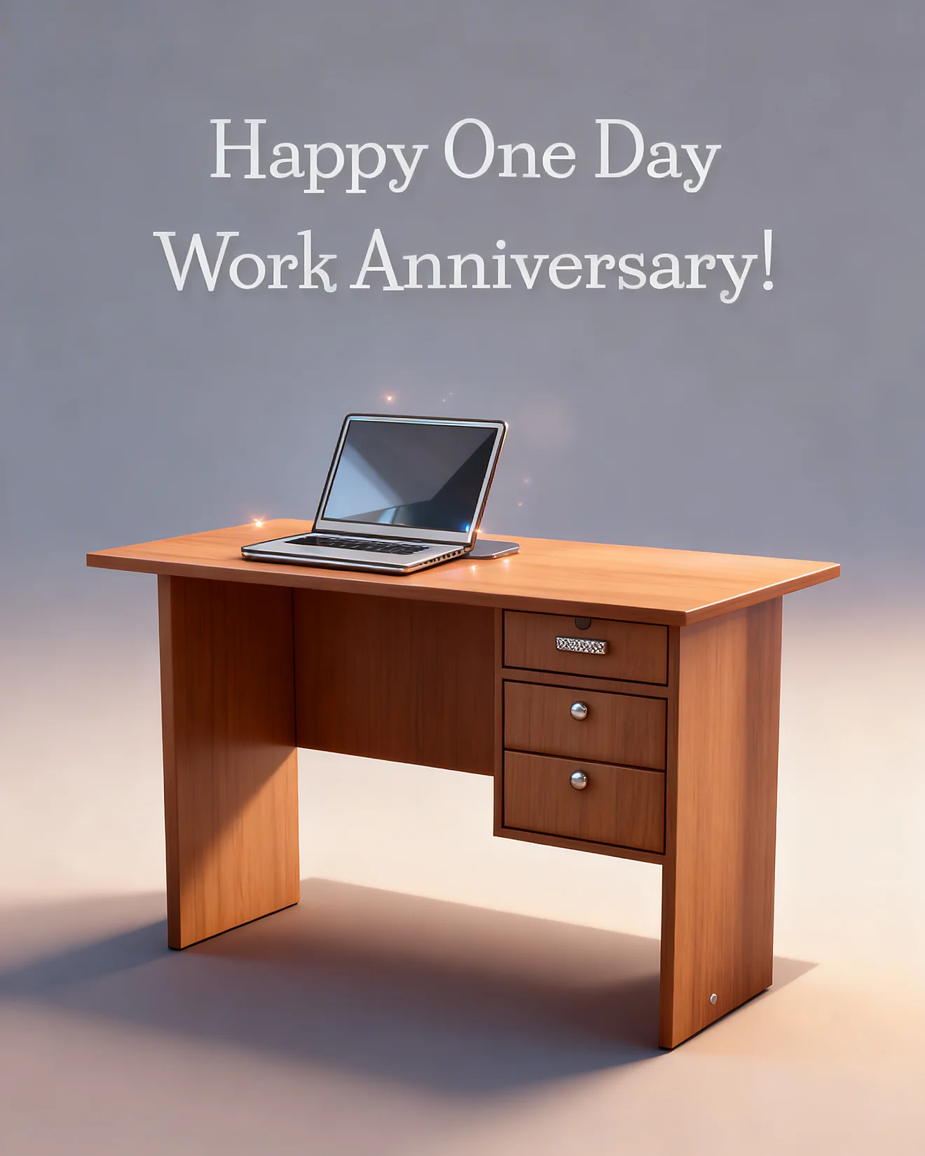 One Day Down virtual Work Anniversary card