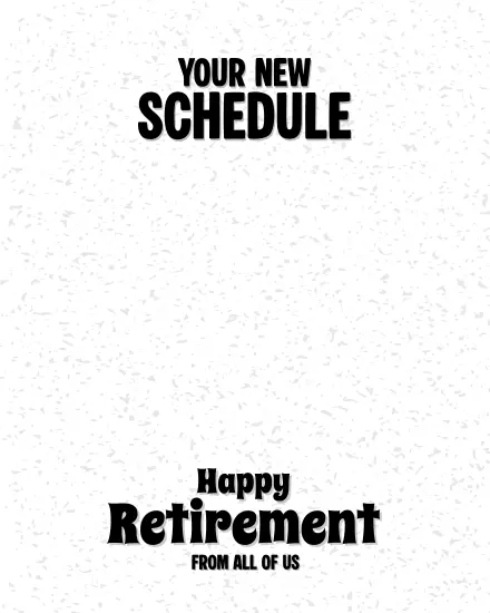Schedule Anything virtual Retirement card