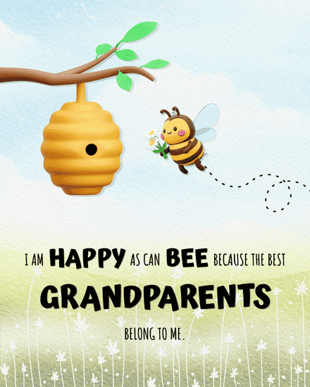 Happy As Bee virtual Grandparents Day card