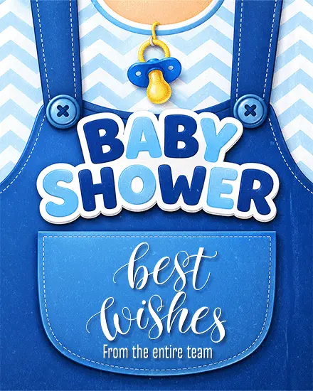 Little Blue Overalls virtual Baby Shower (New Birth)  card