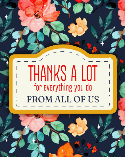 From All Of Us virtual Thank You card