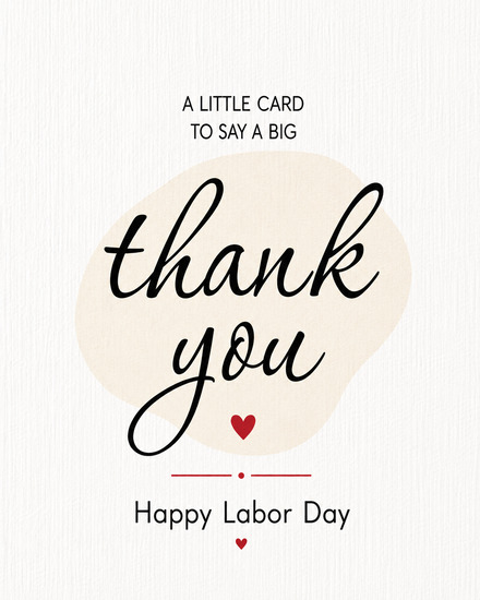 Big Thank You  virtual Labor Day card