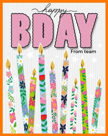 Blooming Candle Cheer virtual Birthday card
