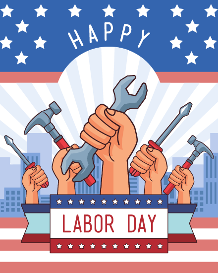 Stronger Together Always virtual Labor Day card
