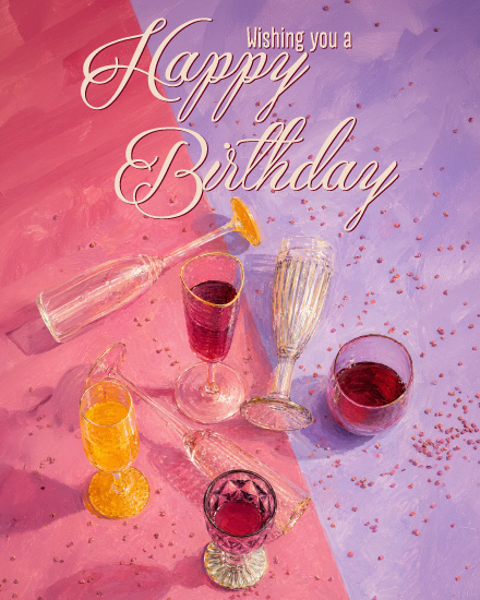 Raise A Glass virtual Birthday card