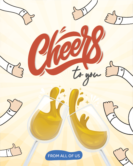 Cheers To You virtual office congrats card