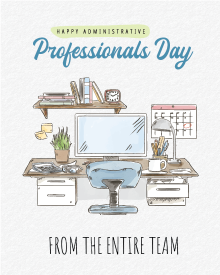 Top Tier Support virtual  Administrative Professionals Day card