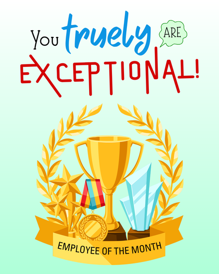 Truely Exceptional virtual Employee Appreciation card