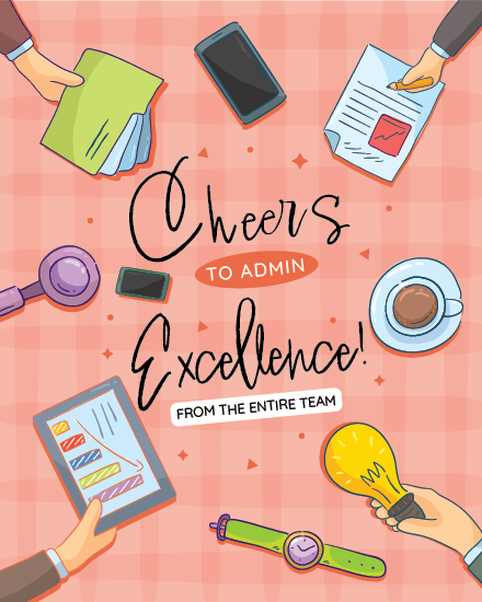Work Excellence Always virtual  Administrative Professionals Day card