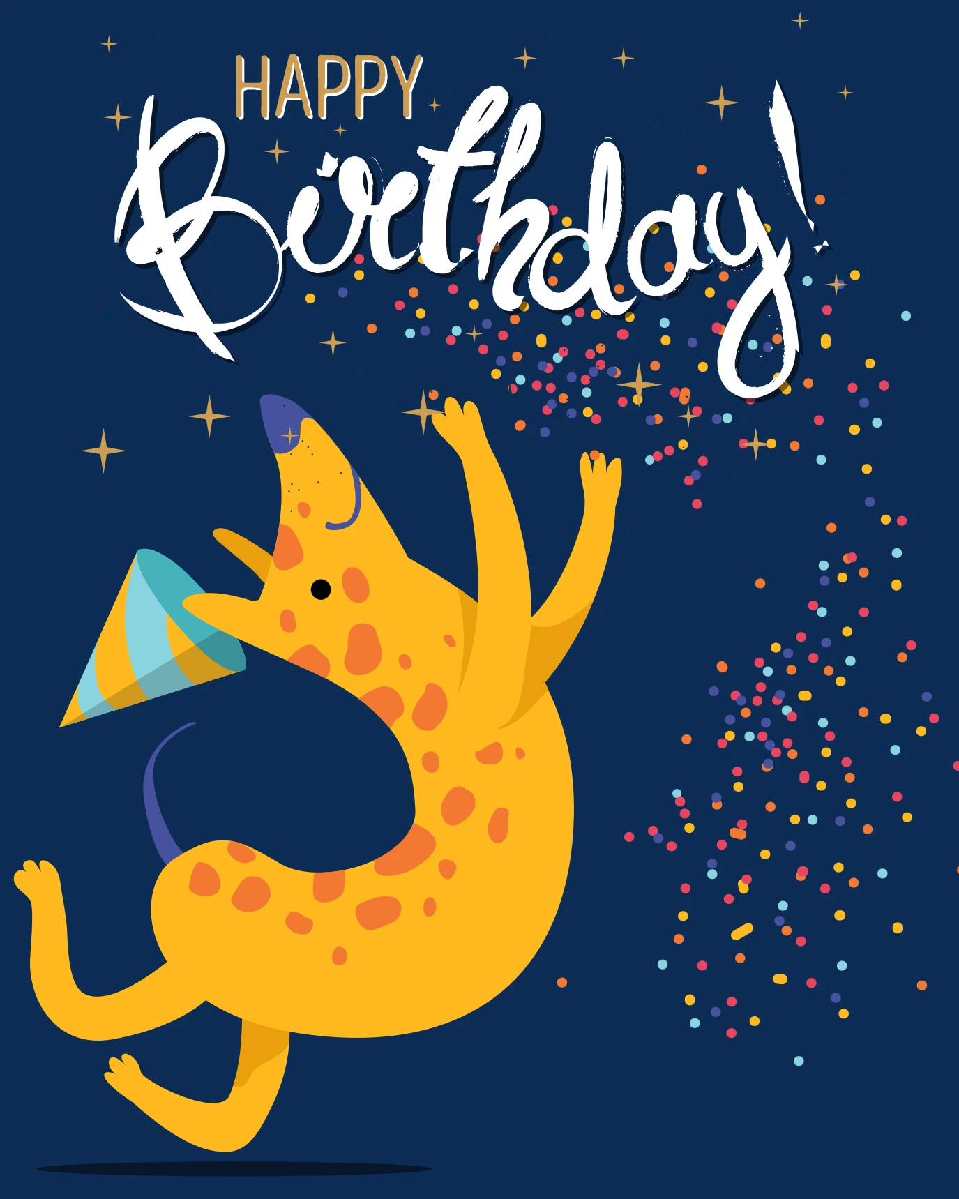 Party Pup Cheer virtual Birthday card