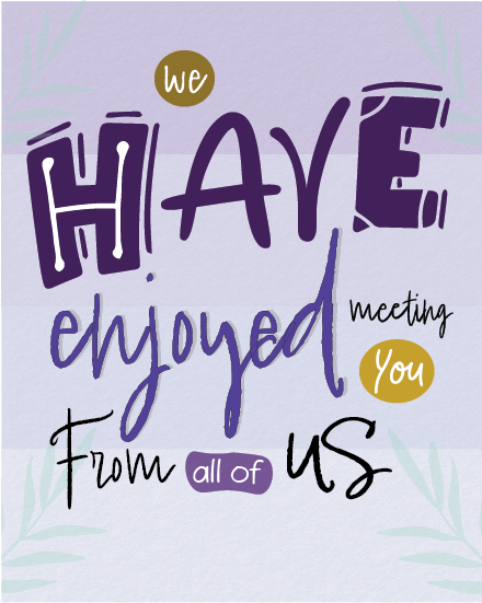 So Good To Connect virtual Nice Meeting You card