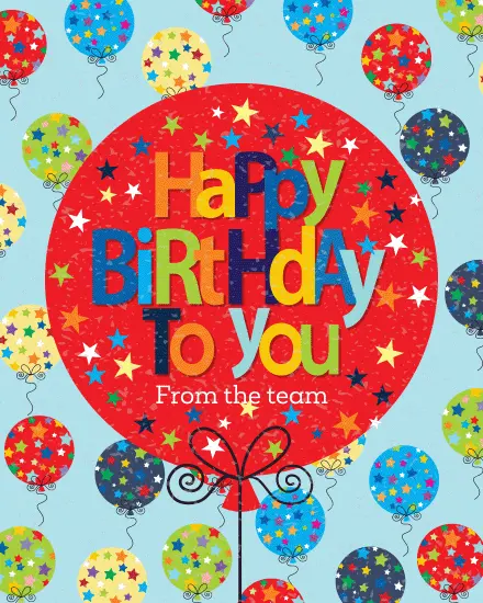 Star Balloon Circle virtual Birthday card