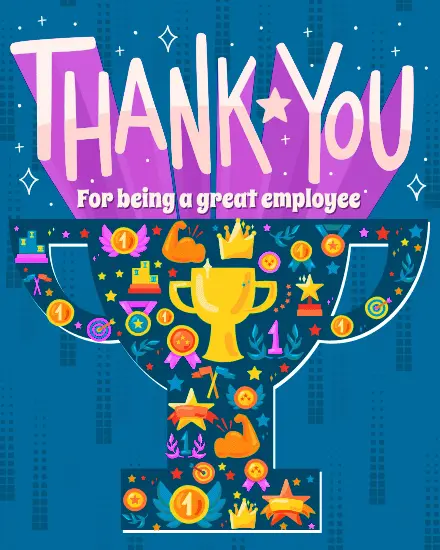 Star Employee Thanks virtual Employee Appreciation card