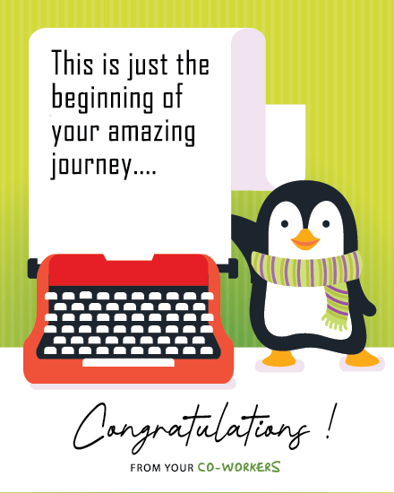 Just The Beginning virtual office congrats card